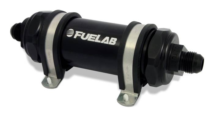 Fuelab - Fuelab In-Line Fuel Filter, Long with Integrated Check Valve 40 micron 85811-1