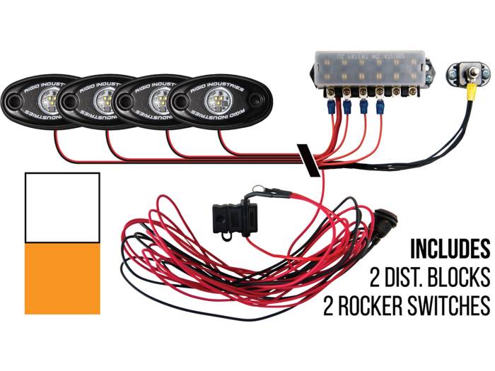 Rigid Industries - Rigid Industries Boat Deck Kit, 4 LIGHTS-2CW-2AM 40084