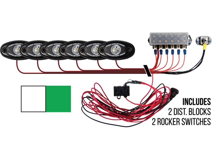 Rigid Industries - Rigid Industries Boat Deck Kit, 6 LIGHTS-2CW 4GR 40092