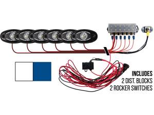 Rigid Industries Boat Deck Kit, 6 LIGHTS-2CW 4BL 40090