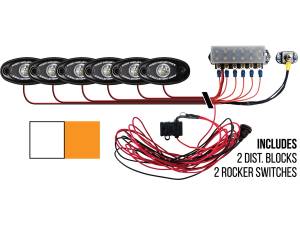 Rigid Industries Boat Deck Kit, 6 LIGHTS-2CW 4AMB 40093